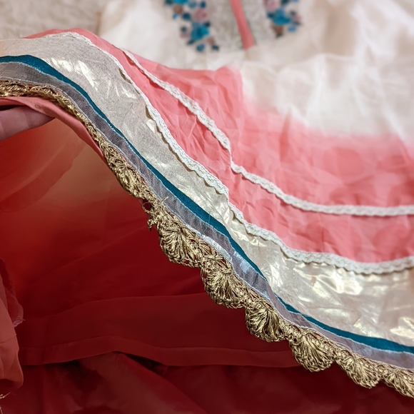 Ombre Metallic Kurta Indian Pakistani Dress - Picture 13 of 16